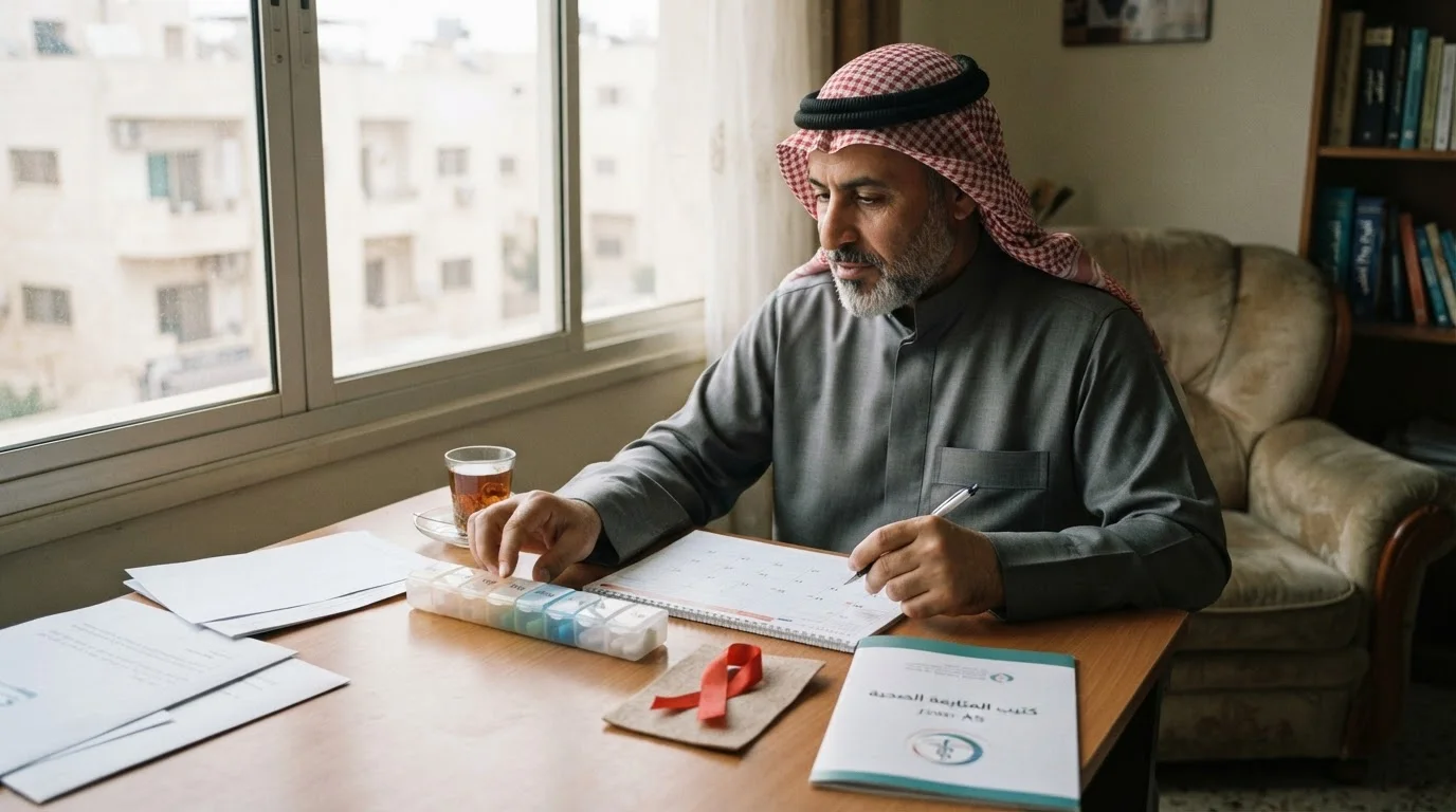 العيش مع فيروس نقص المناعة البشرية (HIV): إدارة الحياة اليومية والعلاجات الحديثة — توضيح طرق التعايش اليومي مع فيروس نقص المناعة، مع التركيز على العلاجات وأهمية الرعاية.