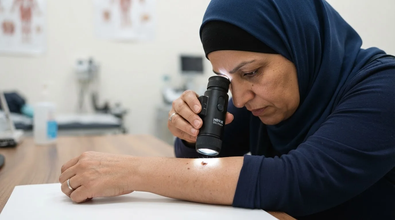 دليل الشامات: كيف تستخدم قاعدة ABCDE للكشف المبكر عن سرطان الجلد — شرح لقاعدة ABCDE للتمييز بين الشامات الطبيعية وتلك التي تتطلب استشارة طبية للكشف المبكر.