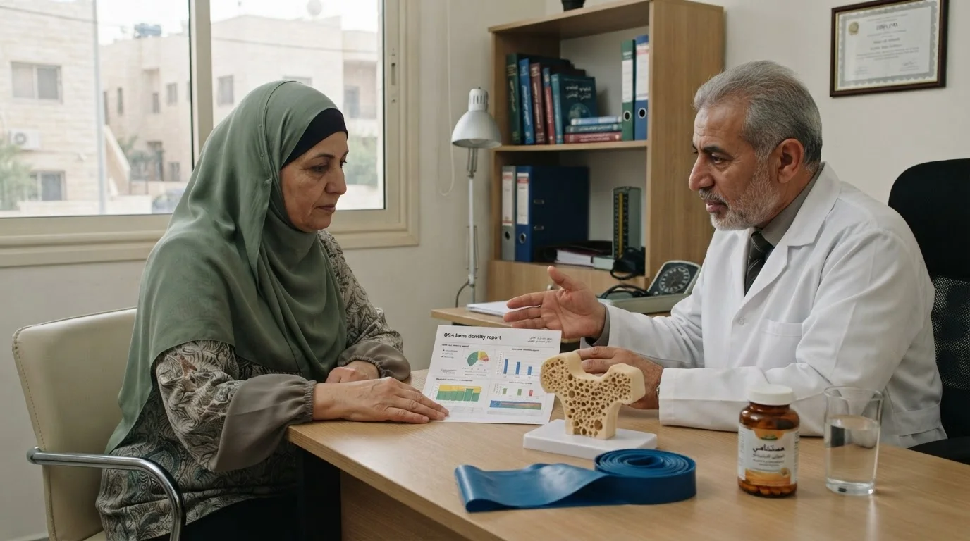 هشاشة العظام: الوقاية من الكسور وتقوية العظام بعد سن الخمسين — استراتيجيات وقائية لتعزيز صحة العظام بعد سن الخمسين وتقليل مخاطر الإصابة بالكسور عبر التغذية والرياضة.