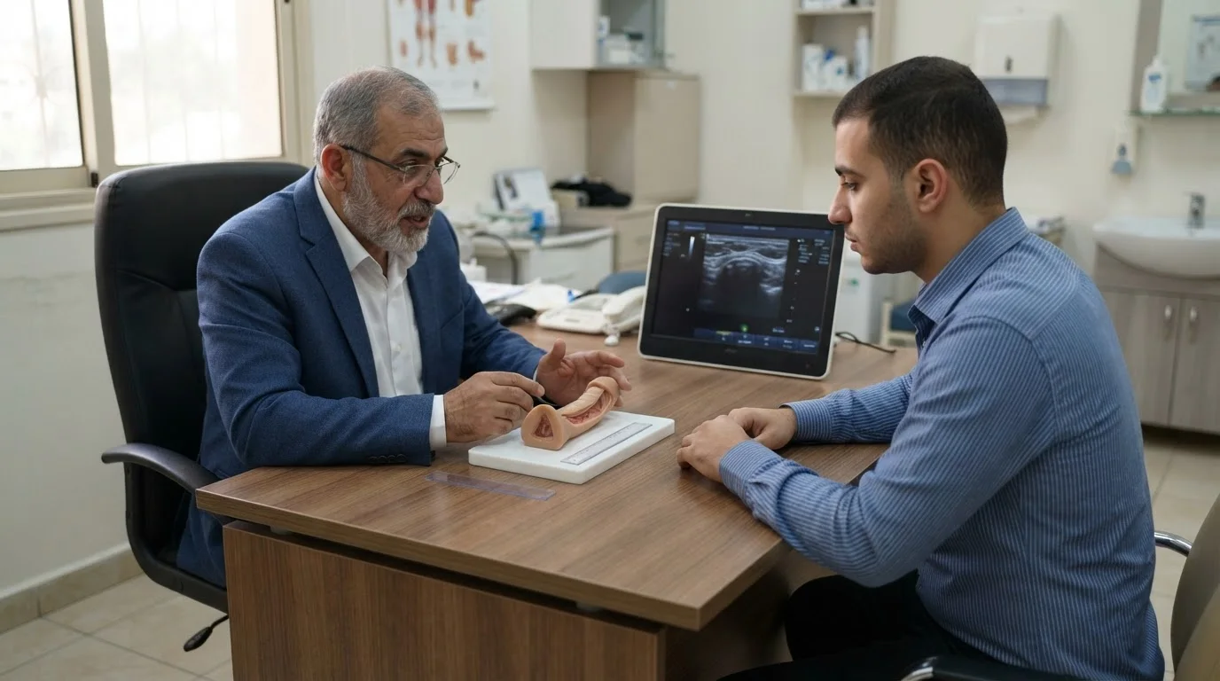 مرض بيروني: انحناء القضيب، الألم، وخيارات العلاج من الأدوية للجراحة — عرض شامل لمرض بيروني، بما في ذلك أسباب تكون النسيج الندبي وخيارات العلاج المتاحة للمرضى.