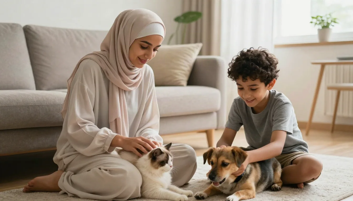 صحة الحيوانات الأليفة في المنزل: دليل العناية الأساسية والوقاية من الأمراض المشتركة — دليل للعناية بالحيوانات الأليفة في المنزل، يشمل التغذية، النظافة، والوقاية من الأمراض المشتركة.