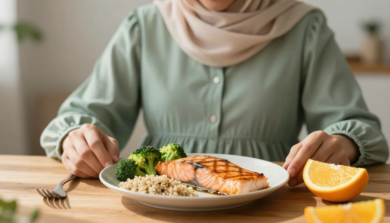 تغذية الحامل: خطة غذائية متوازنة لصحة الأم والجنين — خطة غذائية متوازنة للمرأة الحامل تركز على العناصر الغذائية الأساسية لتعزيز صحتها ونمو جنينها بشكل سليم.