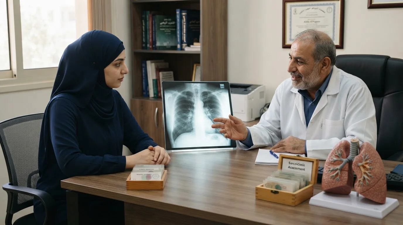 الساركويد: مرض مناعي يؤثر في الرئة وأجهزة الجسم الأخرى — استعراض لمرض الساركويد، مسبباته، أعراضه على الرئة والأعضاء، وطرق تشخيصه الطبية.
