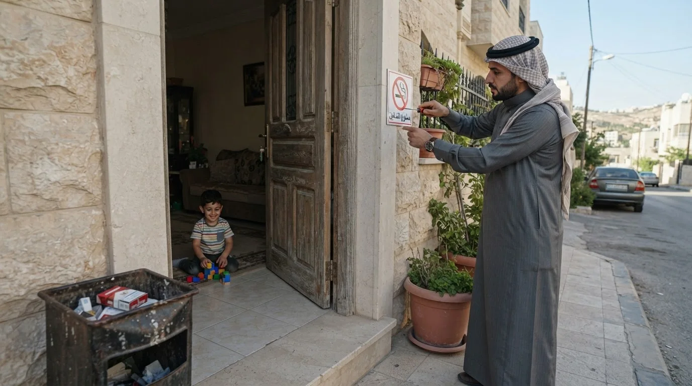 التدخين السلبي: مخاطره الصحية الخفية على غير المدخنين والأطفال — شرح لمخاطر التدخين السلبي الصحية على الأطفال والبالغين، وأهمية الوقاية في الأماكن المغلقة.