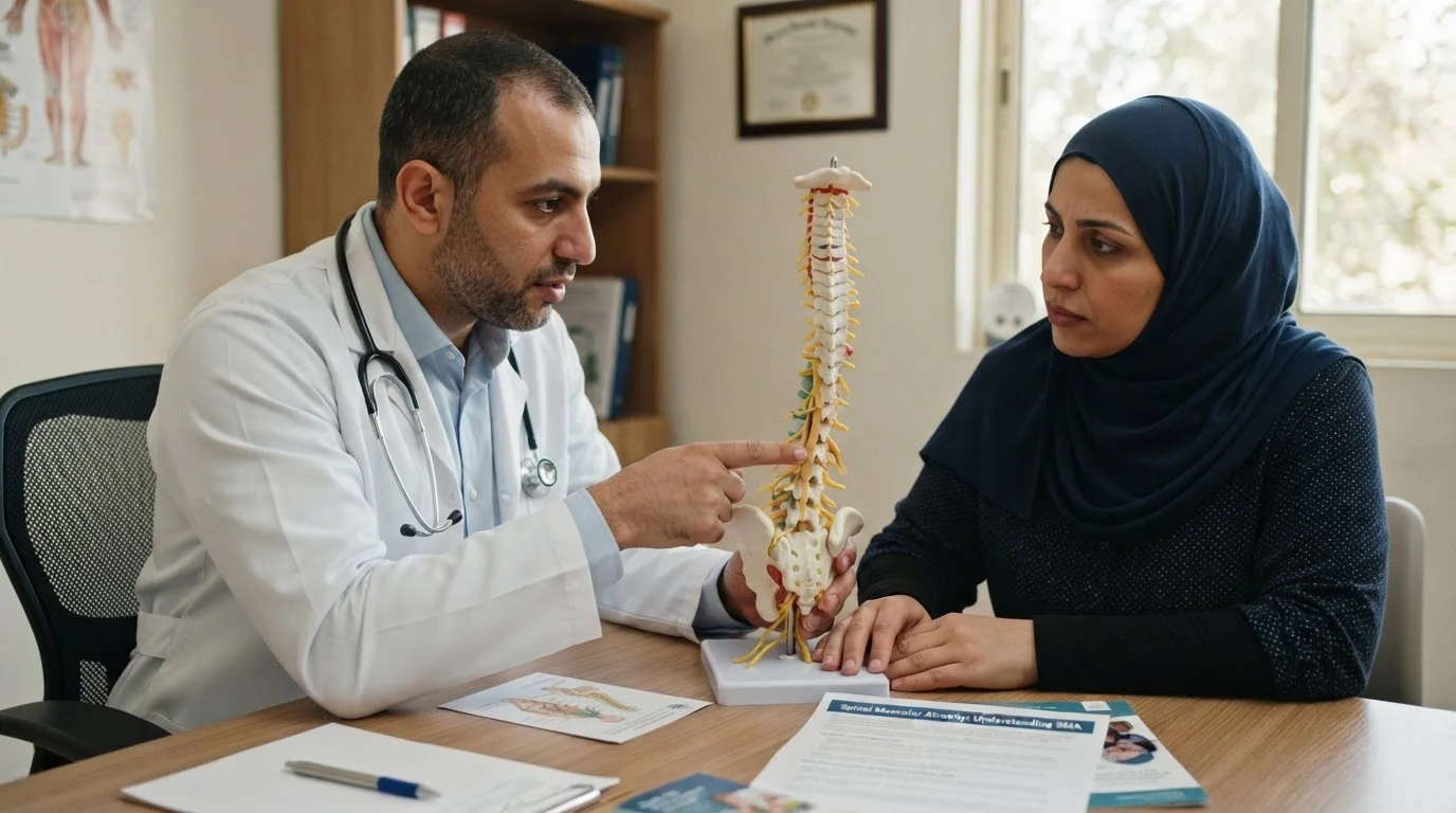 الضمور العضلي الشوكي: التشخيص المبكر والرعاية الشاملة — يستعرض المقال الضمور العضلي الشوكي وأهمية الفحوصات الجينية والرعاية المبكرة للمرضى.