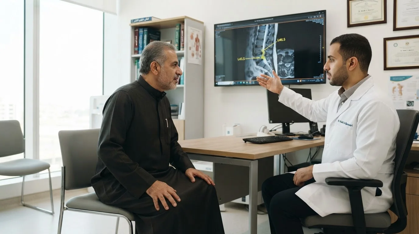 تضيق القناة القطنية: فهم ألم الساق والخيارات العلاجية — يوضح المقال أسباب تضيق القناة القطنية وأعراضه وخيارات العلاج المتاحة للتخفيف من الألم.