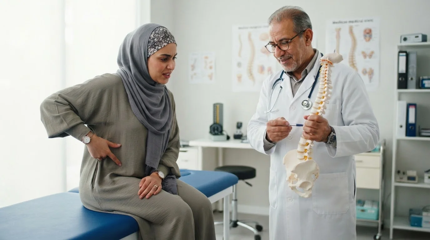 آلام أسفل الظهر: متى تكون مجرد شد عضلي ومتى تدل على مشكلة في العمود الفقري؟ — دليلك للتمييز بين الشد العضلي ومشاكل العمود الفقري التي تسبب آلام أسفل الظهر.