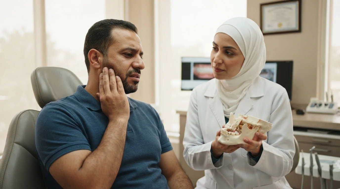 اضطرابات المفصل الفكي الصدغي (TMJ): الأسباب والأعراض والعلاج — تعرف على أعراض وأسباب اضطرابات المفصل الفكي الصدغي وخيارات العلاج المتاحة لتخفيف الألم.