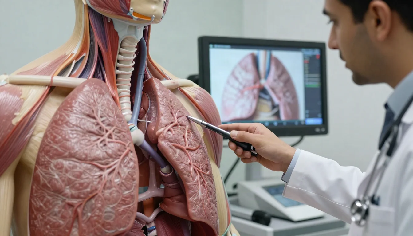 اضطرابات القصبة الهوائية: الأسباب، الأعراض، والتدخلات العلاجية — An overview of tracheal disorders, their symptoms, and key therapeutic interventions.