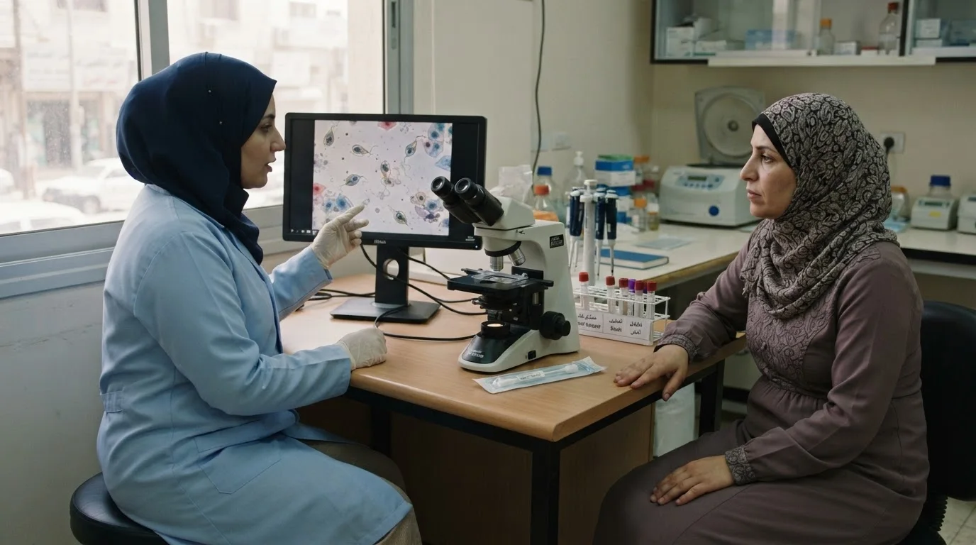داء المشعرات (Trichomoniasis): الأعراض، التشخيص، والعلاج — Information about trichomoniasis, its transmission, symptoms, and necessary diagnosis and treatment.