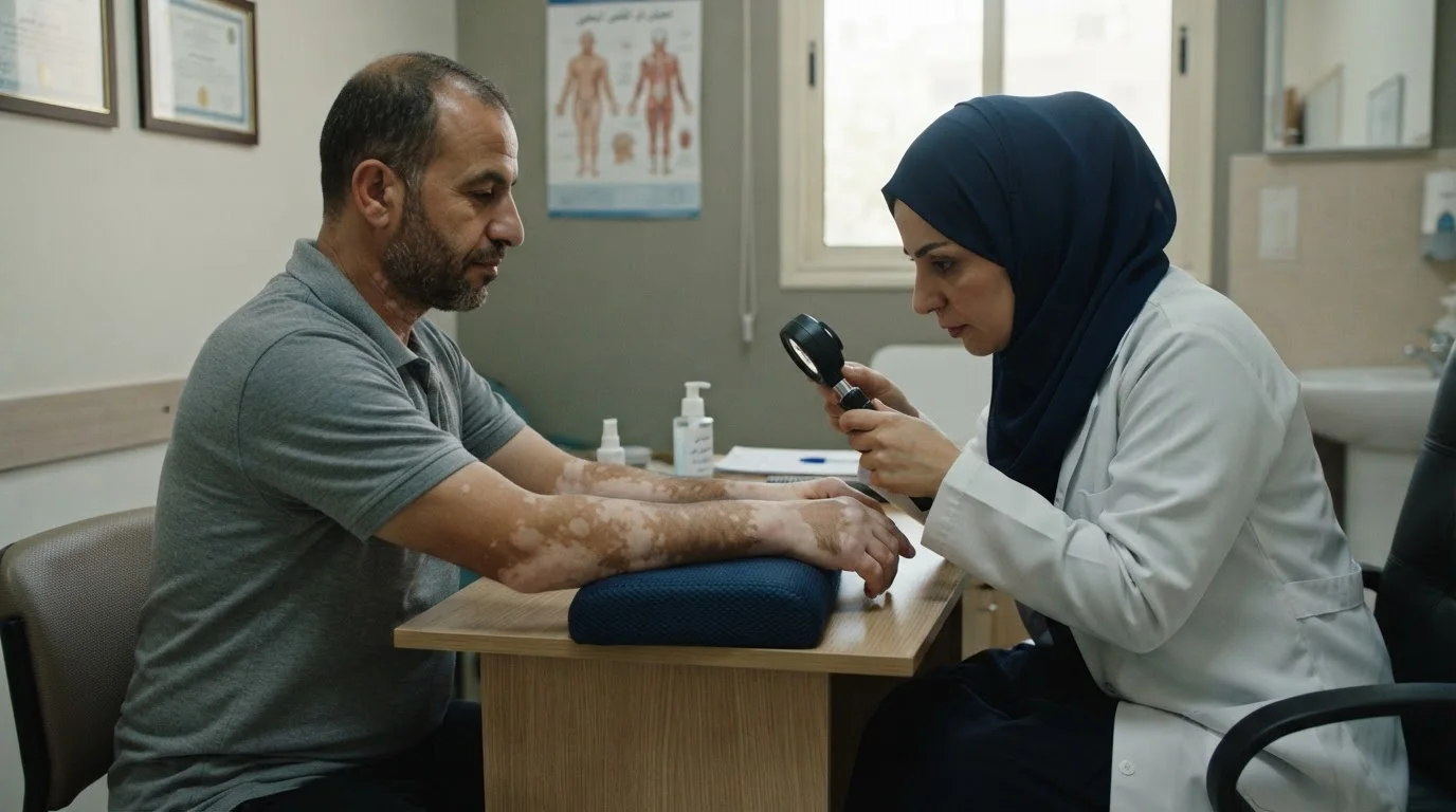 البهاق: أحدث العلاجات المتاحة والتعامل مع الجانب النفسي للمرض — An overview of the latest available treatment options for vitiligo, along with advice on managing its psychological impacts.