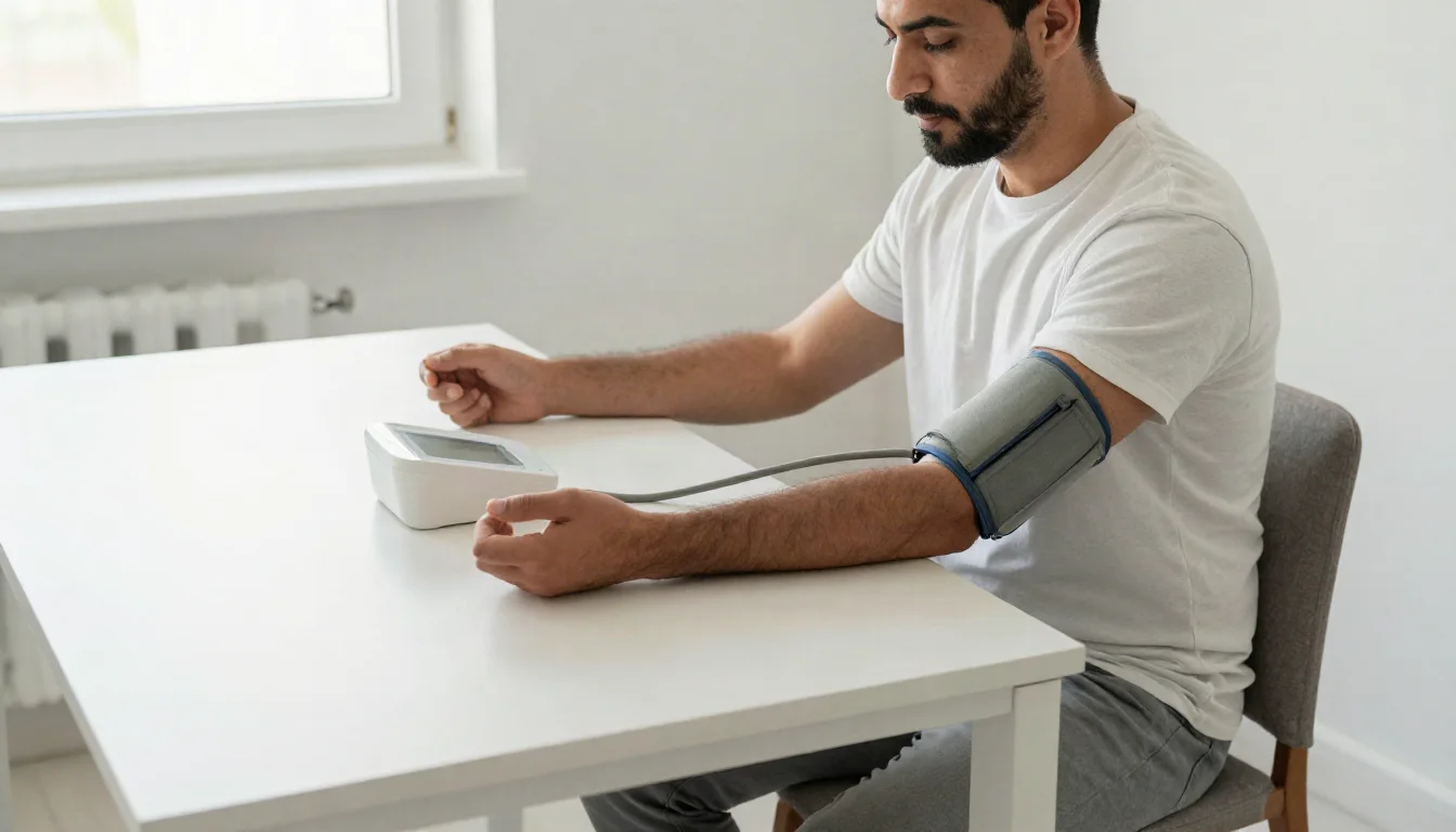 قياس ضغط الدم في المنزل: الطريقة الصحيحة وقراءة النتائج — The correct method for home blood pressure monitoring, interpreting results, and avoiding errors.