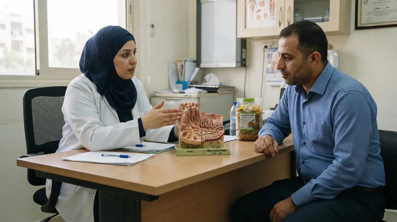 مرض السيلياك: متى يسبب الخبز فقر دم أو انتفاخًا؟ — فهم مرض السيلياك وأعراضه الخفية، ولماذا يجب تأخير الحمية حتى إتمام الفحوصات الطبية.