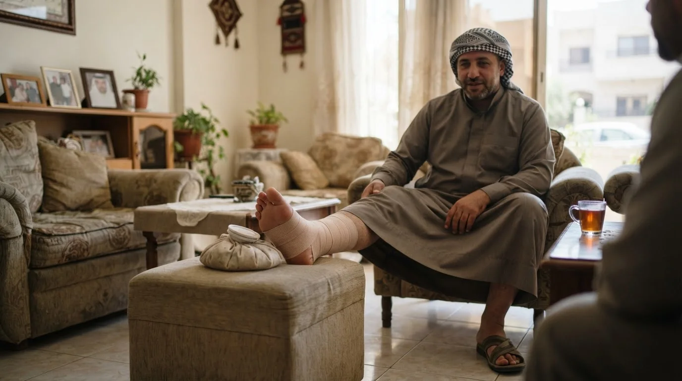 التواء الكاحل: متى تكفي العناية المنزلية ومتى نحتاج أشعة؟ — كيفية تقييم التواء الكاحل، ومتى تكون الرعاية المنزلية كافية أو الحاجة للأشعة ضرورية.
