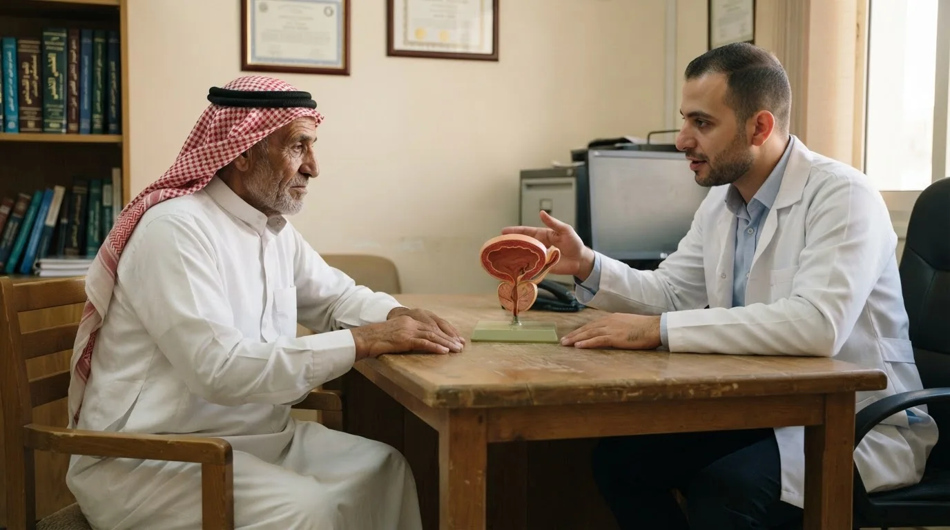 تضخم البروستات الحميد: ضعف البول ومتى نحتاج دواء أو عملية؟ — توضيح أعراض تضخم البروستات الحميد وكيفية تقييم الحالة وتحديد خيارات العلاج المناسبة.
