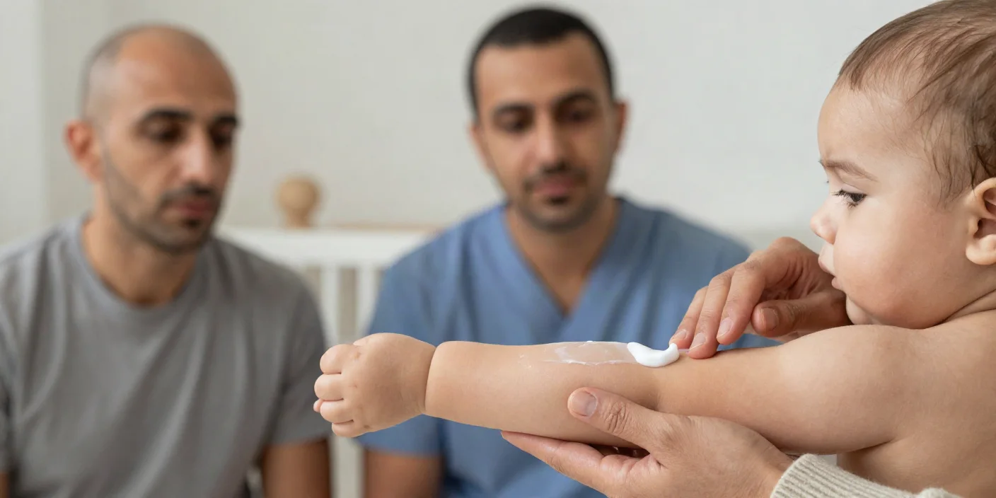 الإكزيما عند الرضع: الترطيب والمحفزات وعلامات العدوى — Tips for caring for infants with chronic skin inflammation and understanding the causes of dryness and itching.