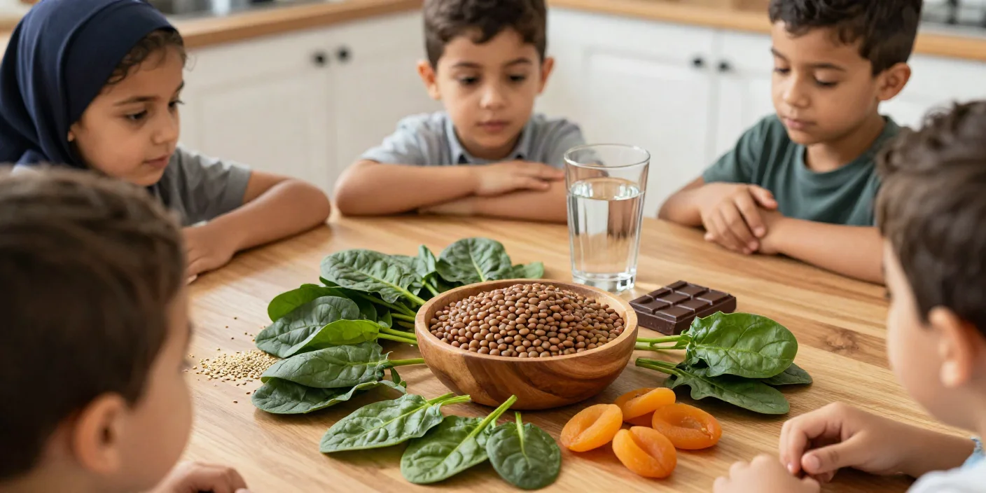 نقص الحديد عند الأطفال: فقر الدم وتأثيره في النمو والتعلم — A guide to understanding iron deficiency in children, recognizing symptoms, and discussing treatment options with a doctor.