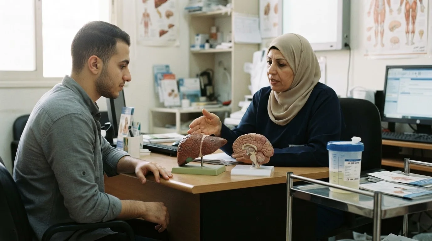 مرض ويلسون: تراكم النحاس لدى الشباب وأهمية العلاج المبكر — شرح اضطراب تراكم النحاس الوراثي، وأهمية التشخيص المبكر لحماية الكبد والدماغ.