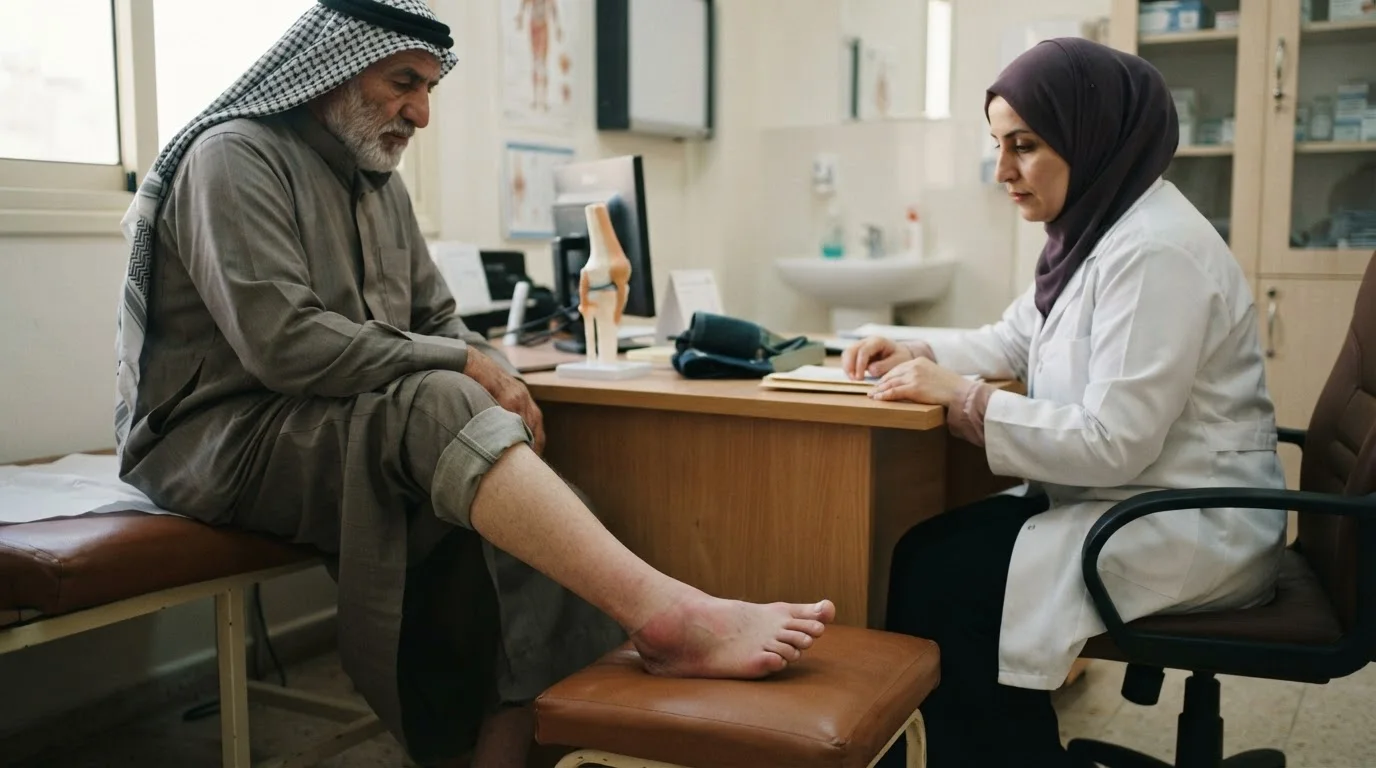 النقرس: ألم الإصبع الكبير وبلورات حمض اليوريك — توضيح للنقرس، أسبابه المرتبطة بحمض اليوريك، كيفية تشخيصه، والتدابير العلاجية لتخفيف النوبات.