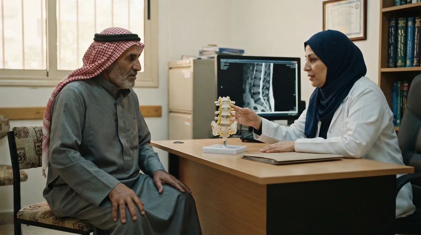 تضيق القناة القطنية: ألم الساق عند الوقوف يتحسن بالجلوس — نظرة على أعراض تضيق القناة القطنية في الظهر، وطرق التشخيص، والتعامل مع ألم الساقين.