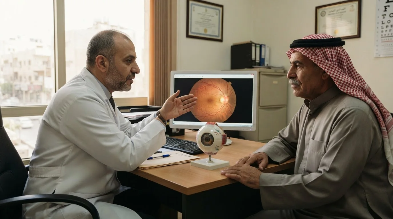 انسداد وريد الشبكية: تشوش مفاجئ وعوامل الضغط والسكري — شرح لانسداد وريد الشبكية، أسبابه المرتبطة بالضغط والسكري، وأعراضه وطرق التشخيص والعلاج.