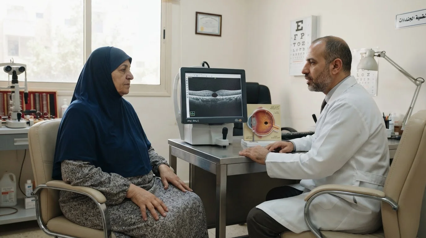 الثقب البقعي: تشوه الخطوط ومركز الرؤية — معلومات عن الثقب البقعي، تأثيره على الرؤية المركزية، طرق التشخيص، والحاجة المحتملة للجراحة.