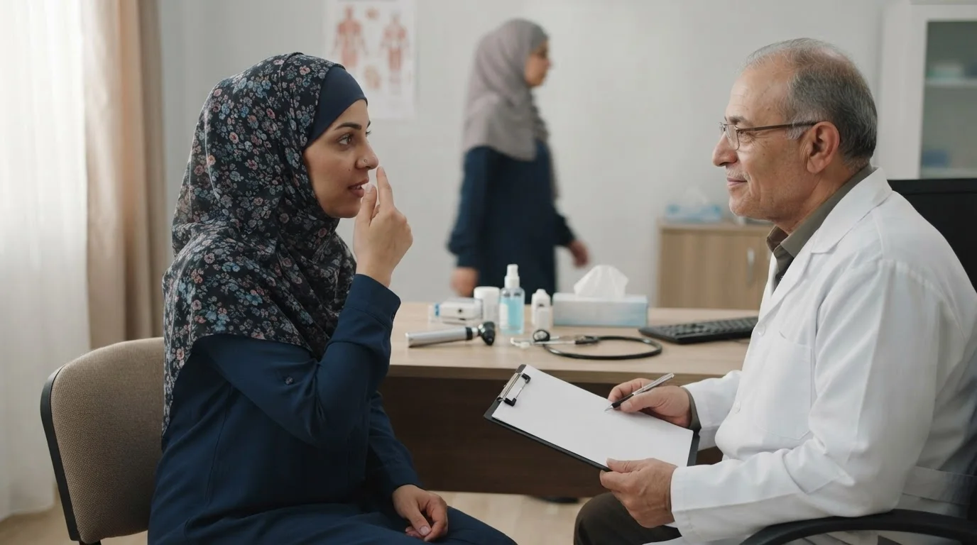 انحراف الحاجز الأنفي: متى يفسر انسداد جهة واحدة؟ — شرح طبي لحالة انحراف الحاجز الأنفي، أعراضه، وكيفية تحديد الحاجة للعلاج الطبي أو الجراحي.