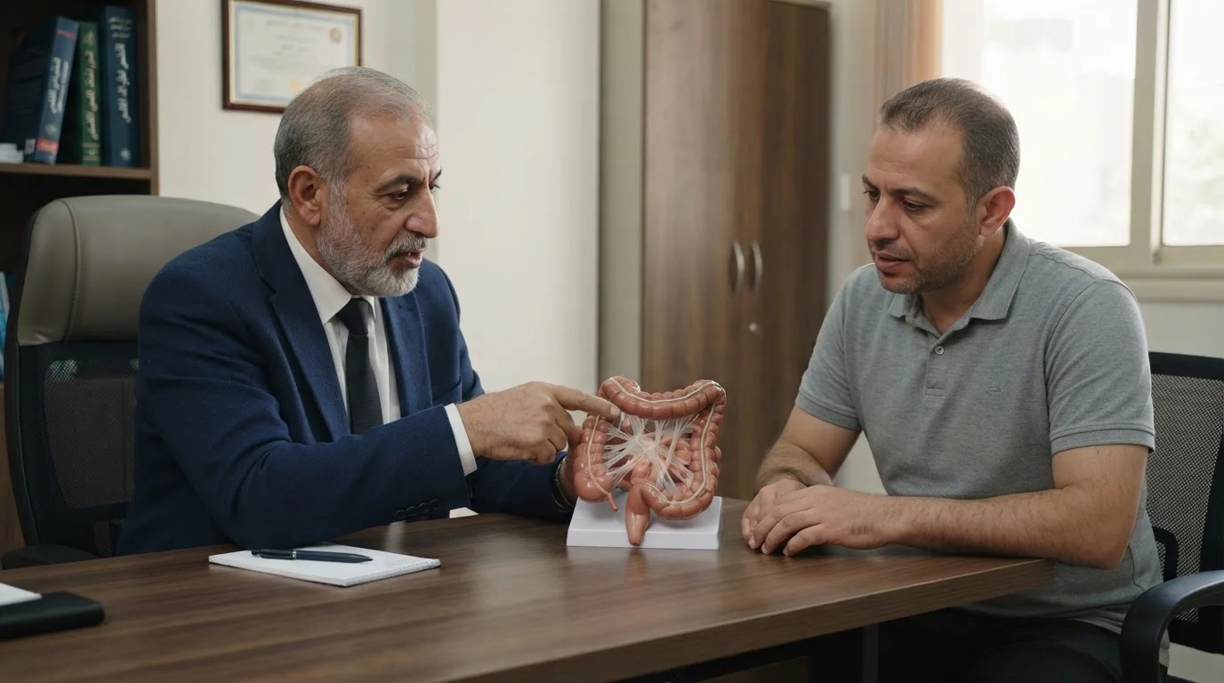 الالتصاقات البطنية: أسبابها، أعراضها، والتعامل مع مضاعفاتها — شرح للالتصاقات البطنية كأنسجة ندبية بعد الجراحة، مع أعراضها وطرق التعامل مع مضاعفاتها الصحية وتشخيصها.