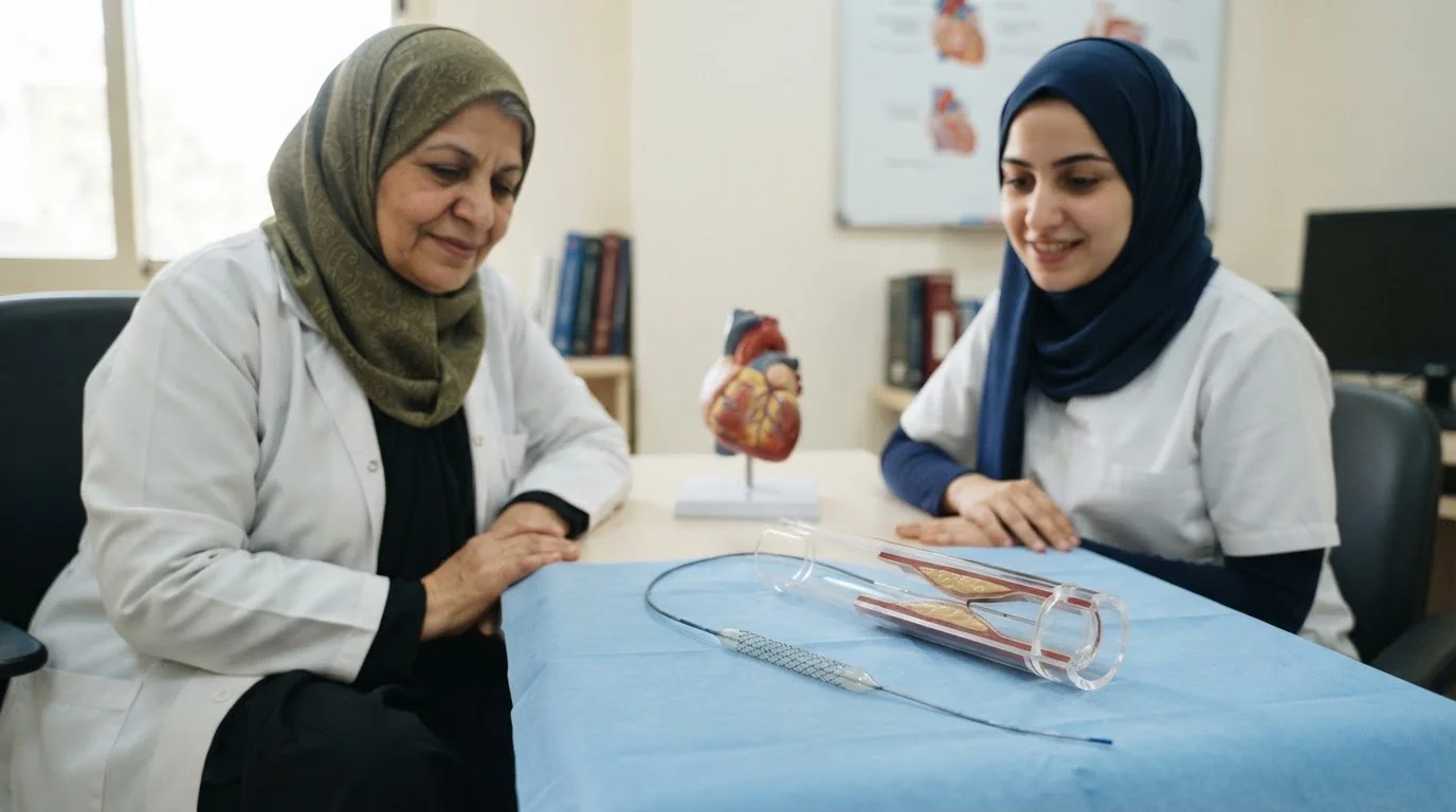 توسيع الشرايين بالبالون والدعامة (القسطرة): متى تكون ضرورية وماذا تتوقع؟ — استعراض لإجراء توسيع الشرايين بالبالون والدعامة، ودواعي استخدامه وكيفية تحضير المريض له.