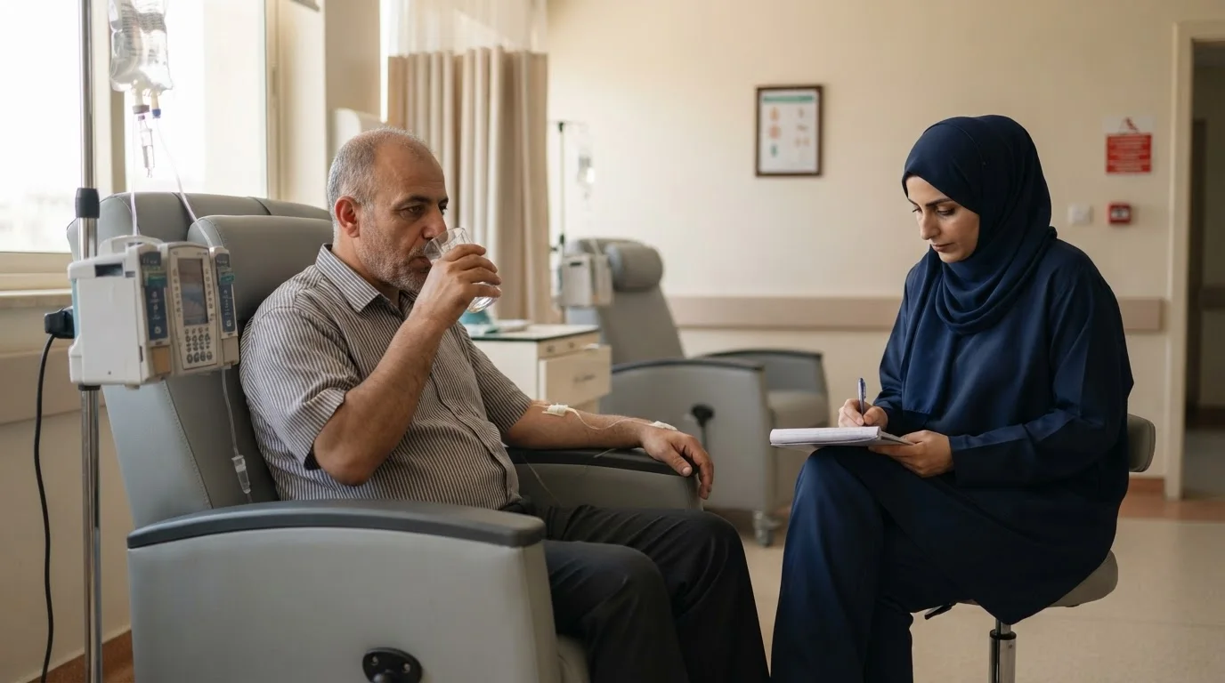 إدارة الآثار الجانبية للعلاج الكيميائي: دليل شامل للمرضى — دليل شامل للمرضى حول إدارة الآثار الجانبية الشائعة للعلاج الكيميائي لتحسين الراحة أثناء فترة العلاج.