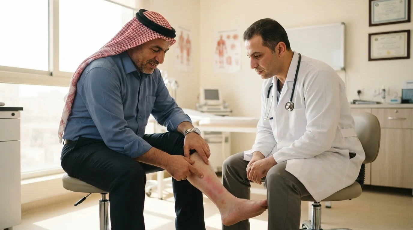 التهاب النسيج الخلوي: متى يكون الاحمرار الجلدي حالة طارئة؟ — شرح لطبيعة التهاب النسيج الخلوي البكتيري، وعلامات تستوجب الرعاية الطبية الطارئة.