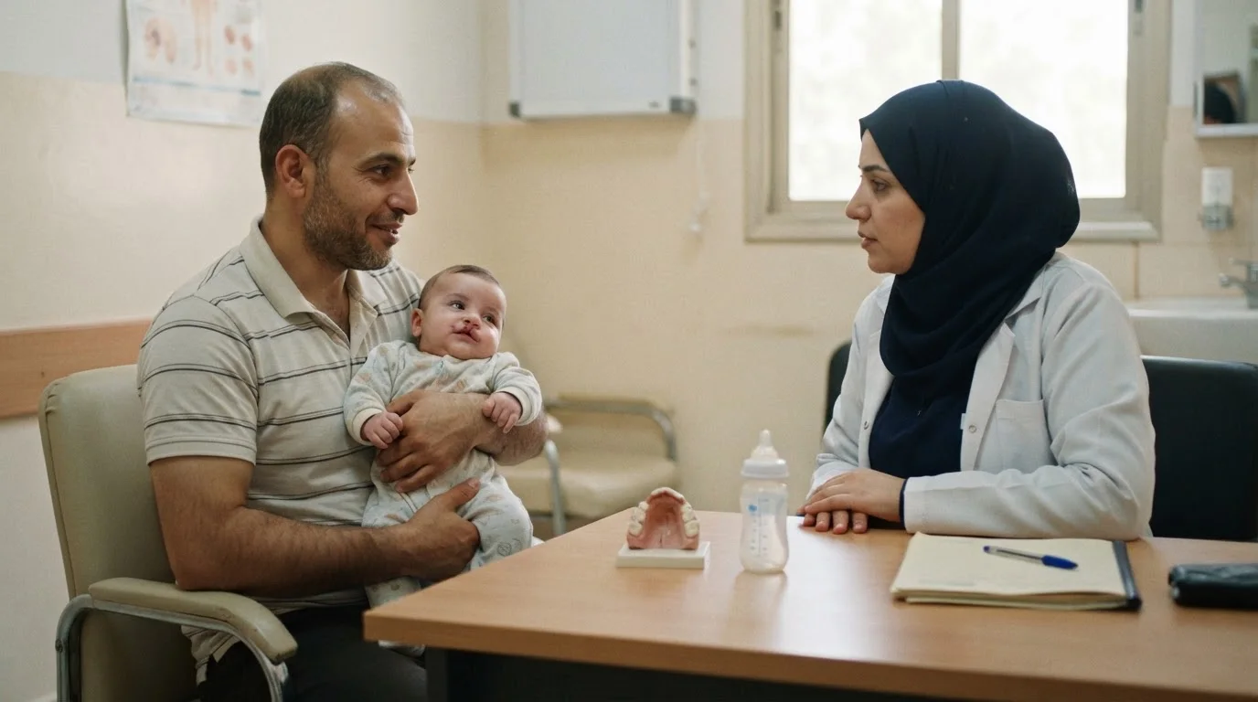 الشفة الأرنبية وشق سقف الحلق: فهم الحالة، العلاج، ودعم الأسرة — معلومات حول الشفة الأرنبية وشق سقف الحلق، خيارات العلاج المتاحة، وسبل دعم الأسرة والطفل.