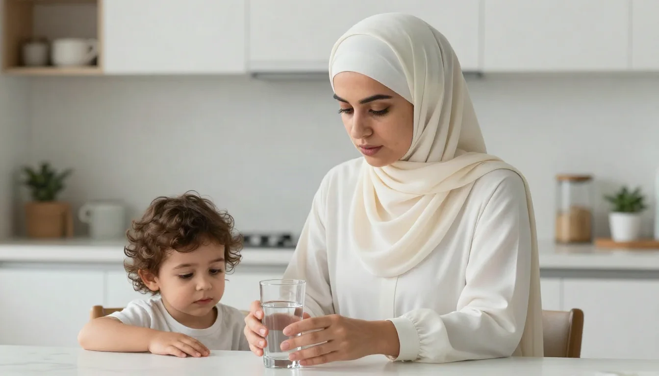 الجفاف عند الأطفال: متى نستخدم محلول الإماهة الفموي؟ — دليل للتعرف على علامات الجفاف لدى الأطفال وطرق استخدام محلول الإماهة الفموي بفعالية.