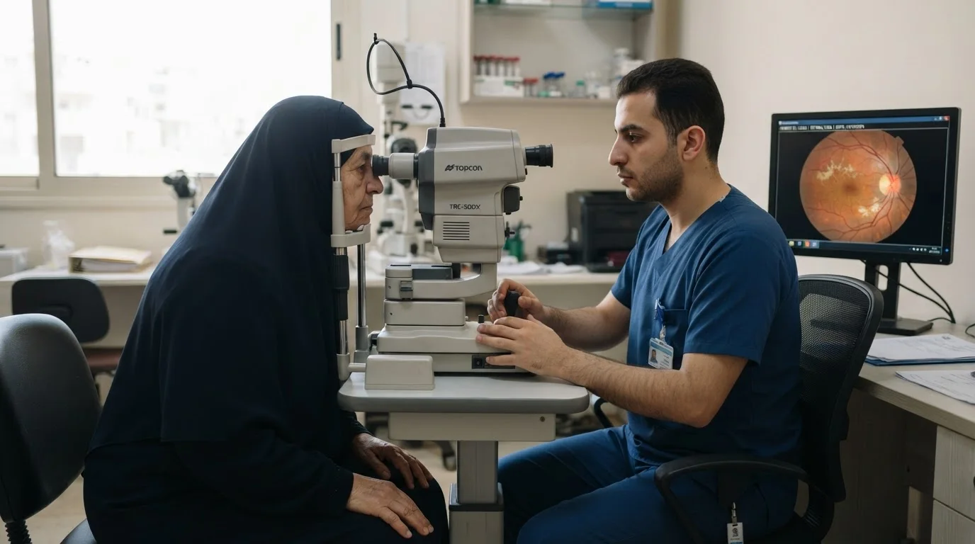 اعتلال الشبكية السكري: أهمية الفحص السنوي للعين قبل ظهور الأعراض — توضيح لأهمية الفحص الدوري للعين للكشف المبكر عن اعتلال الشبكية السكري وتجنب مضاعفات فقدان البصر.