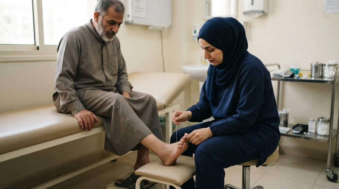 اعتلال الأعصاب السكري: التنميل والحرقان وأثر التحكم بالسكر — عرض لأعراض اعتلال الأعصاب السكري، أنواعه، ودور التحكم في مستويات السكر في الحد من تقدم الحالة.