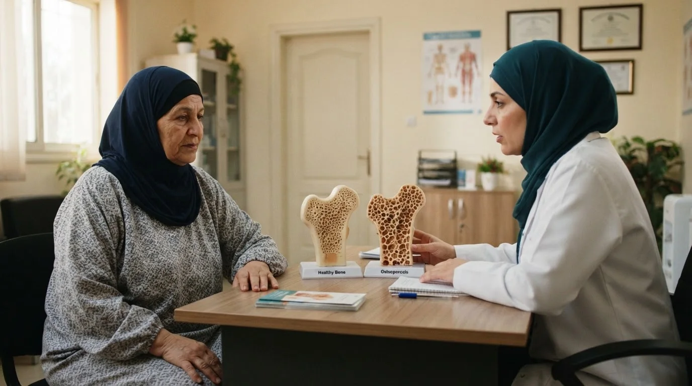Osteoporosis: Causes, Prevention, and Treatment — Awareness regarding osteoporosis, explaining the causes of bone weakness, prevention methods, and necessary medical examinations.