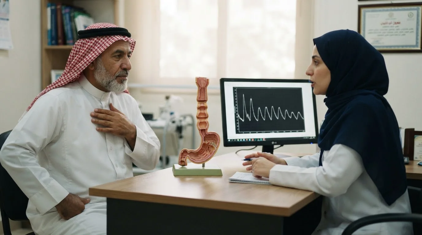 تشنج المريء المنتشر: ألم الصدر غير القلبي والتشخيص والعلاج — شرح لاضطراب تشنج المريء المنتشر المسبب لألم الصدر، مع توضيح خطوات التشخيص والعلاج الدقيق.