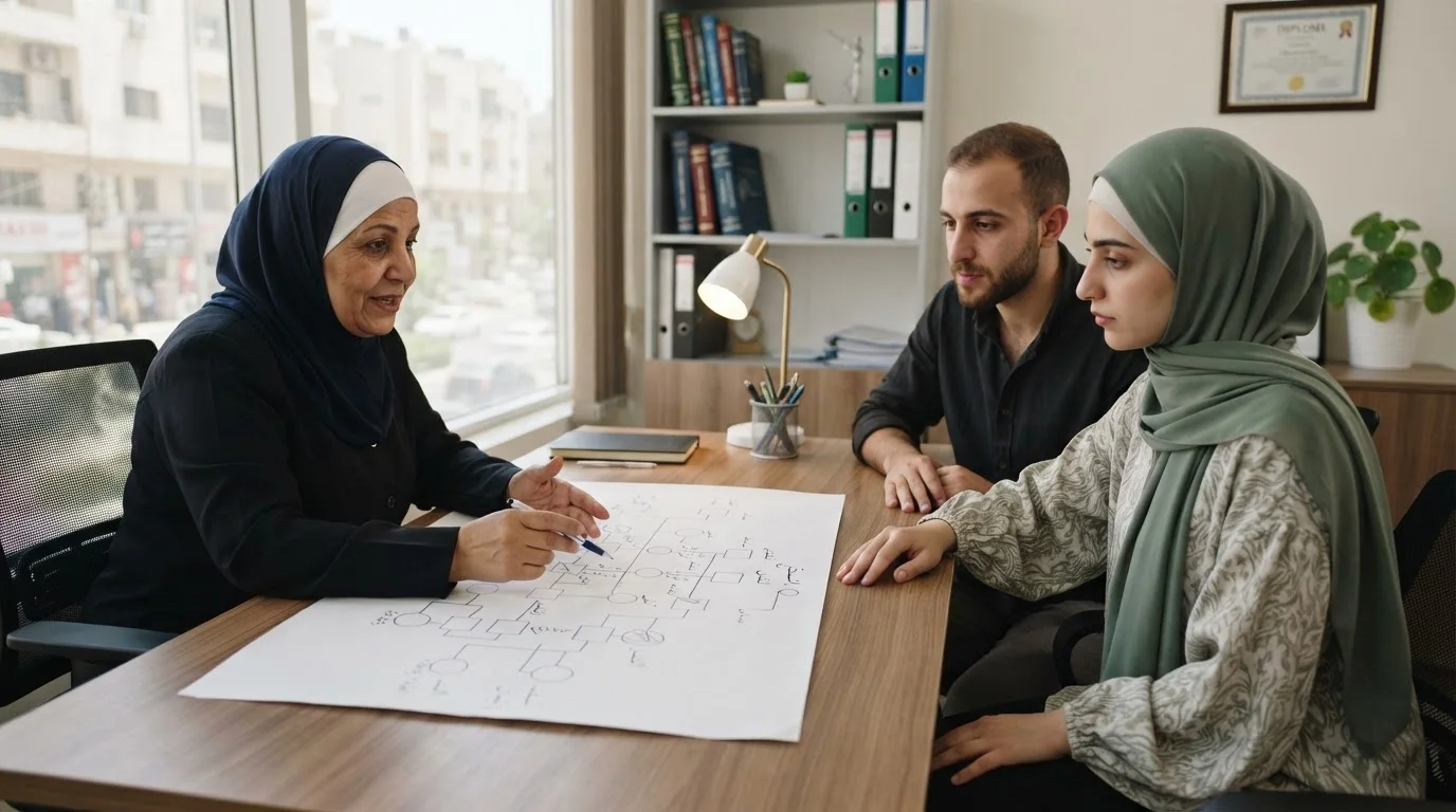 الاستشارة الوراثية: متى تحتاجها وماذا تتوقع من الجلسة؟ — دليل حول أهمية الاستشارة الوراثية، متى يجب طلبها، وماذا يتوقع المريض خلال الجلسة.