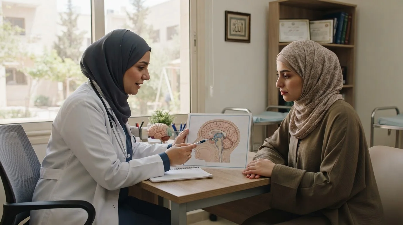استسقاء الدماغ (Hydrocephalus): التشخيص، العلاج، والتعايش — توضيح لحالة استسقاء الدماغ، أسباب تراكم السوائل، خيارات التشخيص، والأساليب العلاجية.